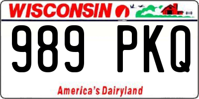 WI license plate 989PKQ