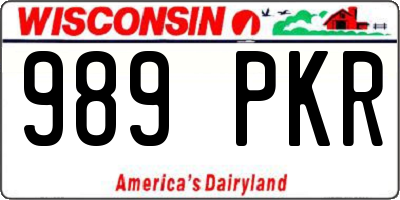 WI license plate 989PKR