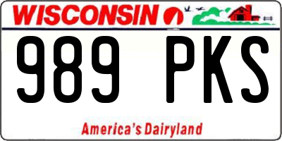 WI license plate 989PKS