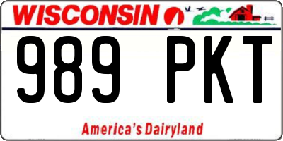 WI license plate 989PKT