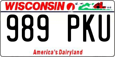 WI license plate 989PKU