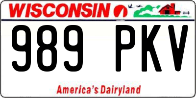 WI license plate 989PKV