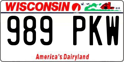 WI license plate 989PKW