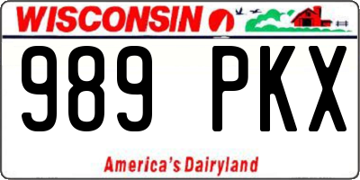 WI license plate 989PKX