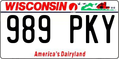 WI license plate 989PKY