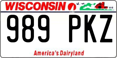 WI license plate 989PKZ