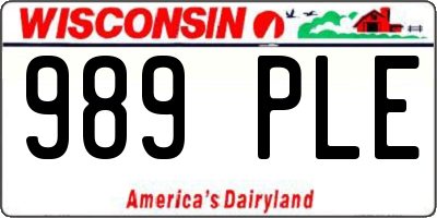 WI license plate 989PLE