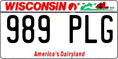 WI license plate 989PLG