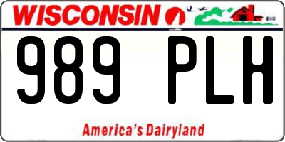 WI license plate 989PLH