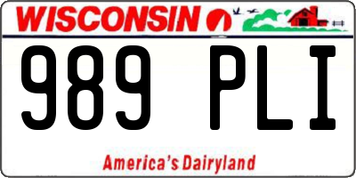 WI license plate 989PLI