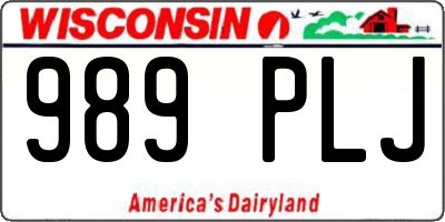 WI license plate 989PLJ