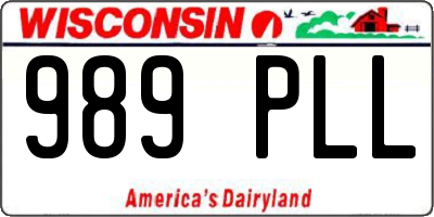 WI license plate 989PLL