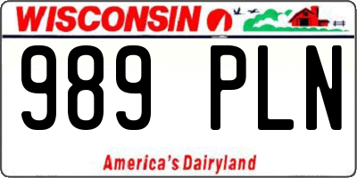 WI license plate 989PLN