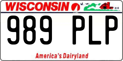 WI license plate 989PLP
