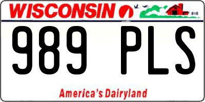 WI license plate 989PLS