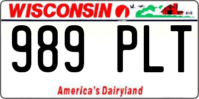 WI license plate 989PLT