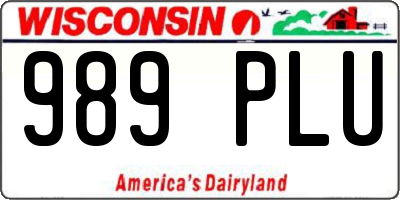 WI license plate 989PLU