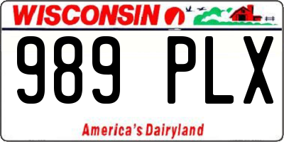 WI license plate 989PLX