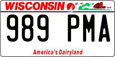 WI license plate 989PMA