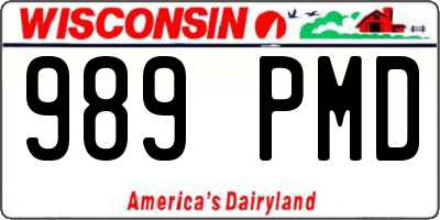WI license plate 989PMD