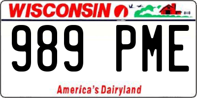 WI license plate 989PME
