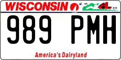 WI license plate 989PMH