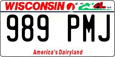 WI license plate 989PMJ
