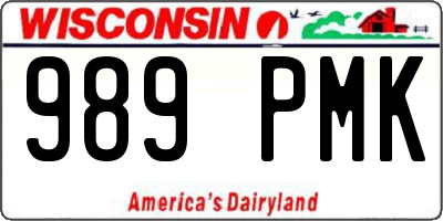 WI license plate 989PMK