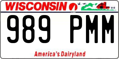 WI license plate 989PMM