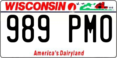 WI license plate 989PMO
