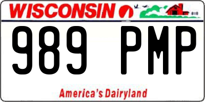 WI license plate 989PMP