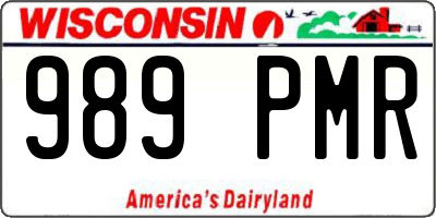 WI license plate 989PMR