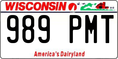 WI license plate 989PMT