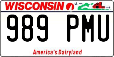 WI license plate 989PMU