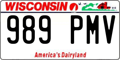 WI license plate 989PMV