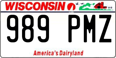 WI license plate 989PMZ