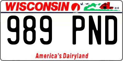 WI license plate 989PND