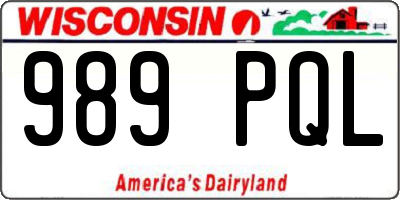 WI license plate 989PQL