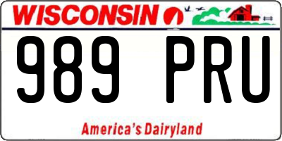 WI license plate 989PRU