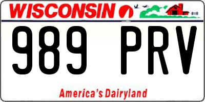 WI license plate 989PRV