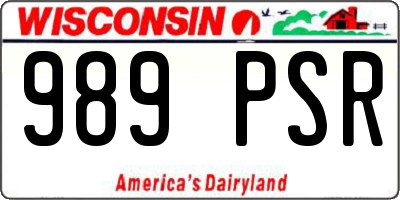 WI license plate 989PSR