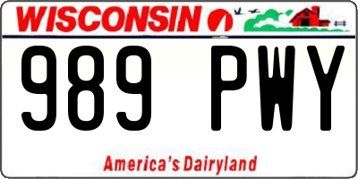 WI license plate 989PWY
