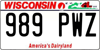 WI license plate 989PWZ