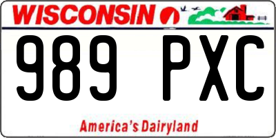 WI license plate 989PXC