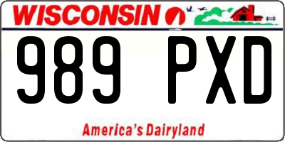 WI license plate 989PXD
