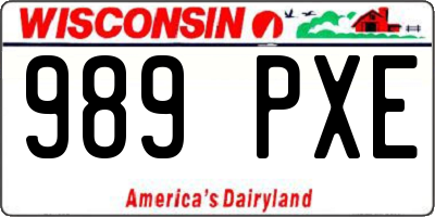 WI license plate 989PXE