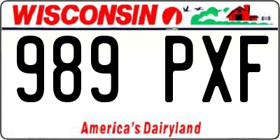WI license plate 989PXF