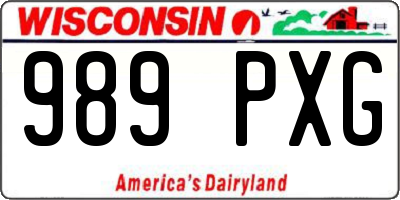 WI license plate 989PXG