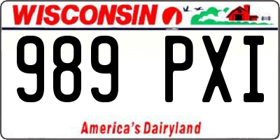 WI license plate 989PXI