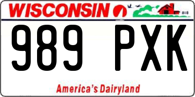 WI license plate 989PXK